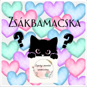 "Közepes" Zsákbamacska horgolt figura (lányos)